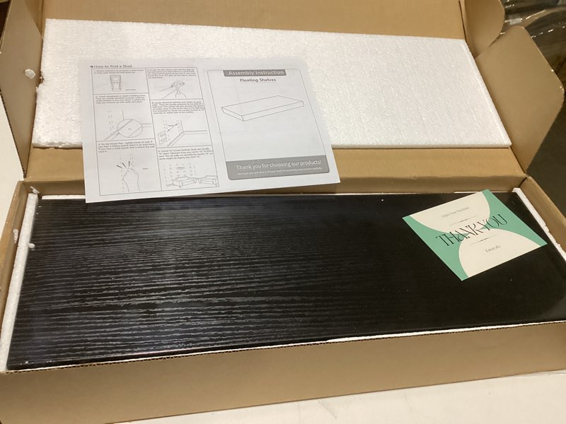 Condition photo showing Good Condition for Floating Shelves for Wall,Over The Toilet Storage Cabinet-Set of 2 Black 16 Inch.Wall Shelves for Bathroom,Bedroom,Living Room,Kitchen-Modern Helf Display Organizer&Decor(Black,2pc) Black 2 7.7"D x 16"W x 1.73"H