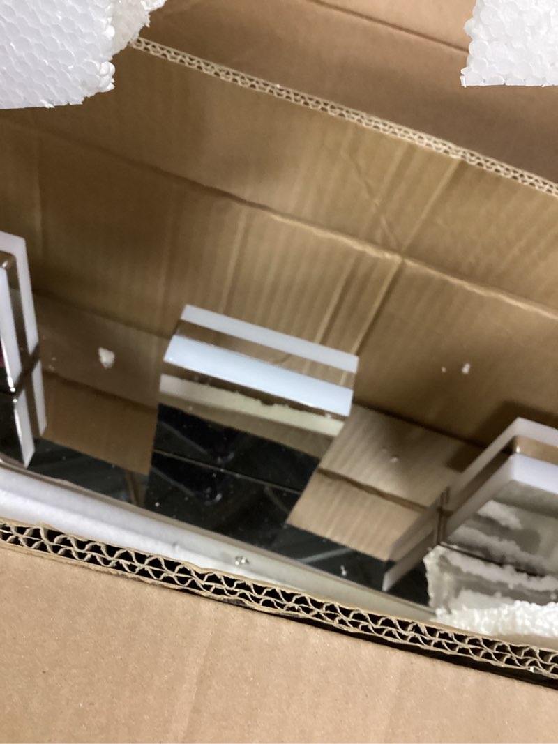 Condition photo showing Good Condition for VONLUCE Bathroom Vanity Light Fixture, 5-Light Modern LED Vanity Light, 3CCT Adjustable Bathroom Lights with Memory Function Rotatable Shades, 34" Wall Lighting Fixture Over Mirror, Chrome Chrome 5-Light