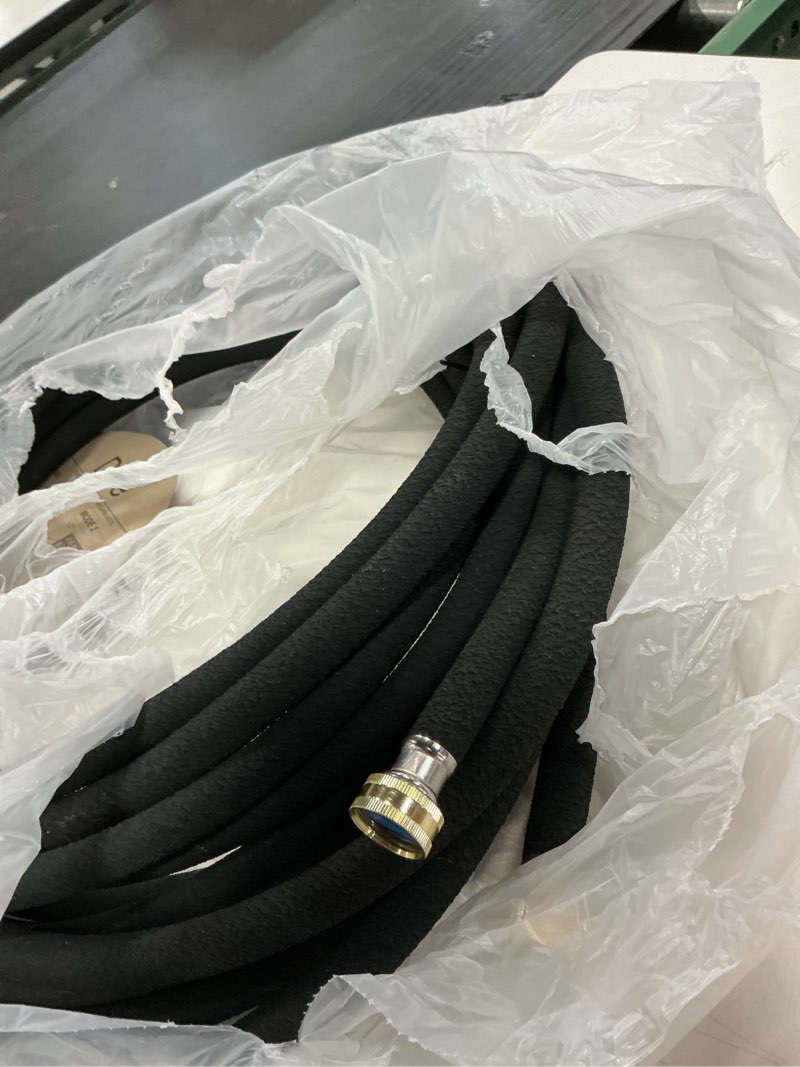 Condition photo showing As Is for daé 2pack rubber soaker hose, 5/8 inch, 25ft garden hose for irrigation,water-saving up to 70%, aluminium connector leak-proof, heavy-duty hose, watering for trees,lawns, vegetables and flowers. 25ft-2pack