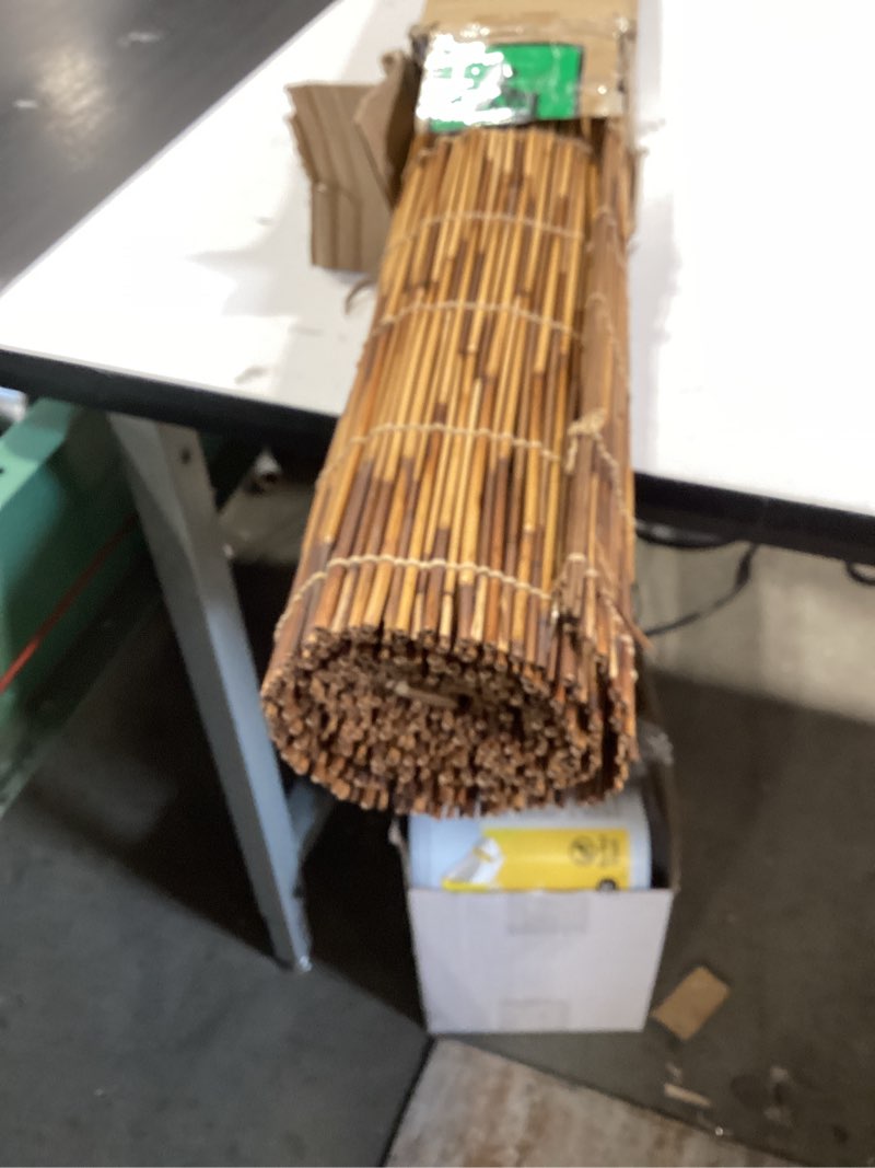 Condition photo showing Good Condition for radiance cord free bamboo shades - roll-up shades for porch, patio & interior windows - bamboo shades for indoor & outdoor - cocoa - 60" w x 72" l - (3370760e) cocoa 60"w x 72"h shade