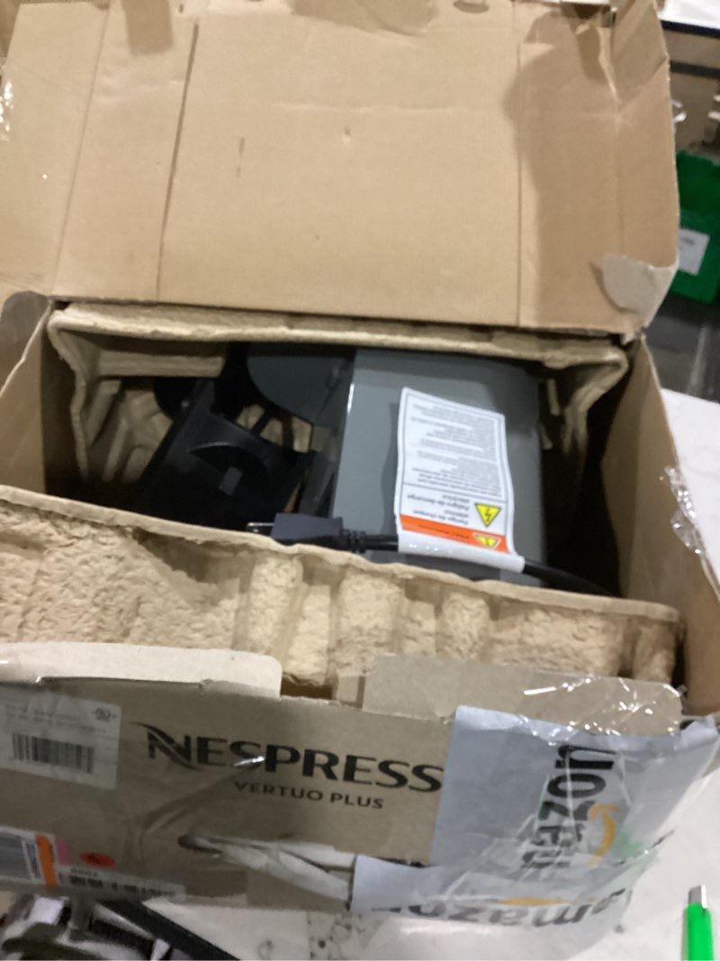 Condition photo showing As Is for nespresso vertuo plus coffee and espresso maker by de'longhi, grey