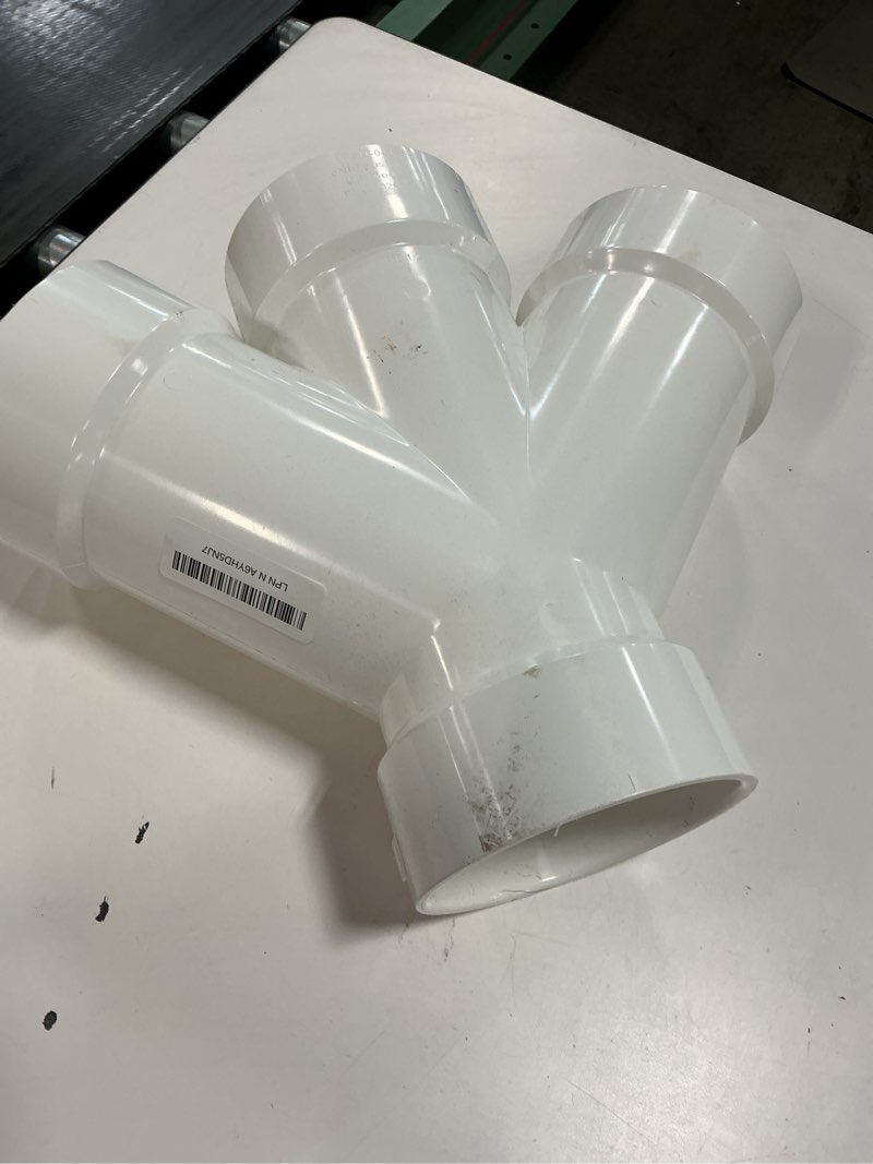 Condition photo showing Good Condition for 1 Pcs 4 Inch Hub PVC DWV Double Wye Schedule 40 for Use in Sanitary Drainage, Waste and Ventilation (DWV), Sewer and Stormwater Applications, White 1 4 Inch