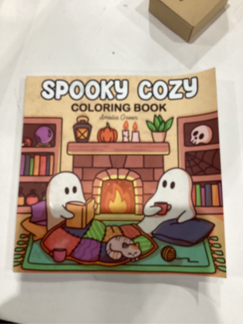 Condition photo showing New/Like New for Spooky Cozy: Cute & Simple Coloring Book for Adults and Teens Featuring Adorable Characters, Creepy Creatures and Cozy Hygge Scenes for Relaxation