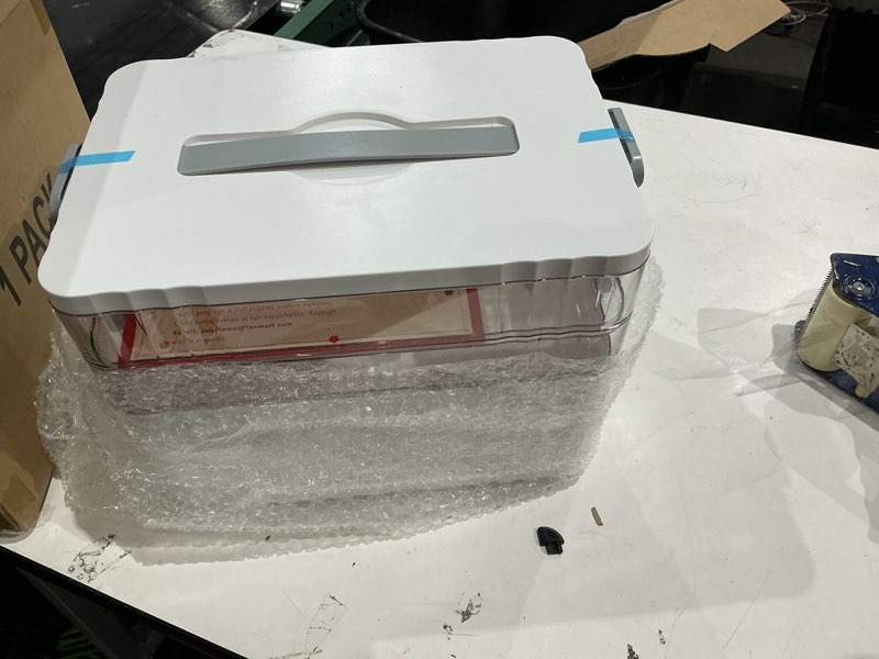 Condition photo showing Good Condition for arstpeoe 3-tier medicine organizer - portable medicine cabinet with plastic handle, multipurpose medical box, pill organizer, empty first aid kit for home