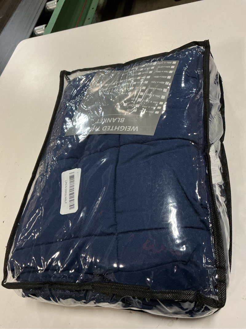 Condition photo showing Good Condition for yescool weighted blanket for adults (10 lbs, 48" x 72", blue) cooling heavy blanket for sleeping perfect for 90-110 lbs, twin size breathable blanket with premium glass bead, machine washable blue 48x72-10 lbs