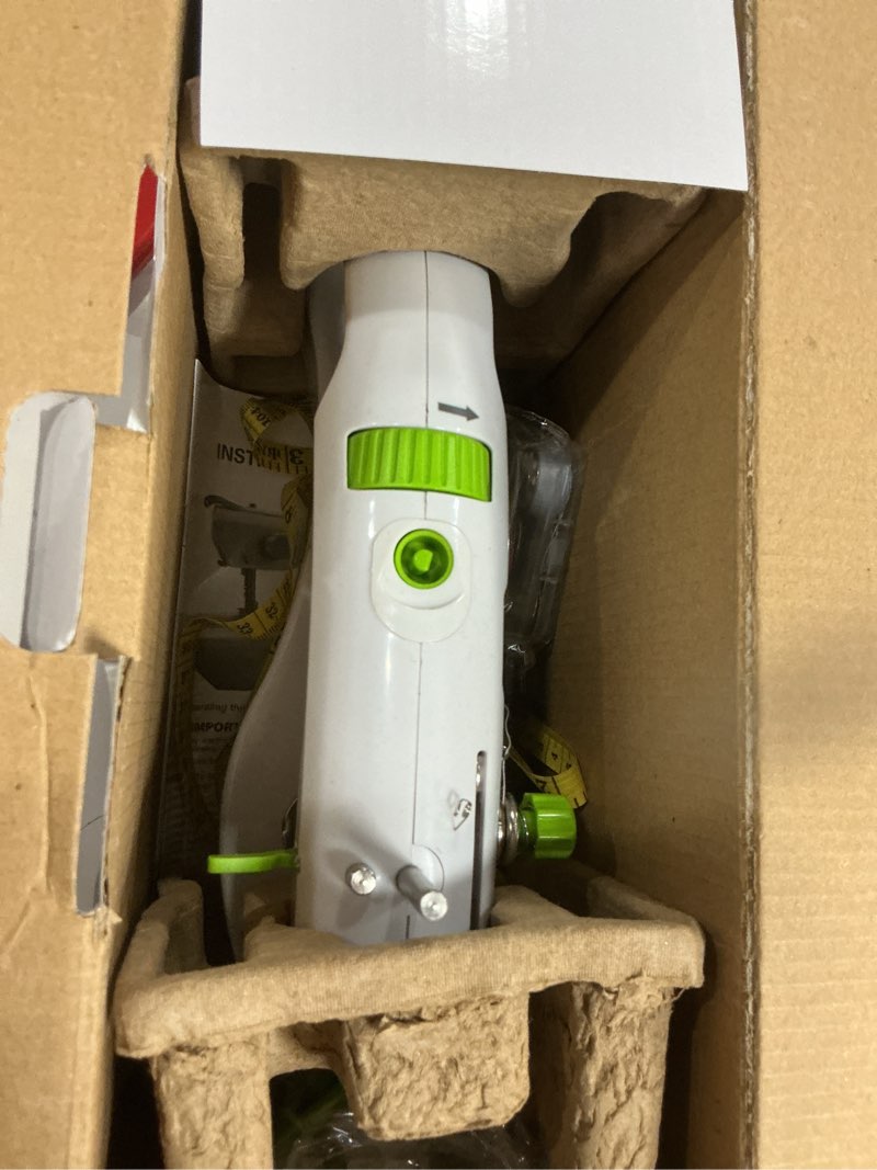 Condition photo showing As Is for Handheld Sewing Machine, Dual Speed Portable Electric Mini Sewing Machine for Beginners, Complete Set of Quick Home Clothing Fabrics Repair Tools,Electric Handheld Sew Machine, DIY Travel Home Use