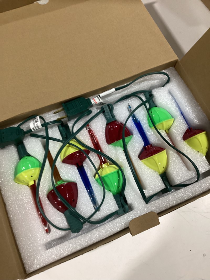 Condition photo showing Good Condition for Joiedomi 2-Pack Christmas Bubble String Light - Traditional Bubbles Lights 14 Bulbs with 2 Spare Replacement, Old Fashion Vintage Holiday Decorations for Christmas Tree Fireplace Mantel (Multicolor) Multicolor 7 Lights-2PC