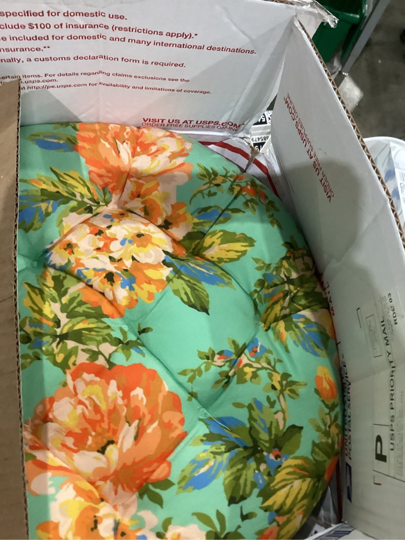 Condition photo showing As Is for 6 Pack Boho Floor Pillows for Sitting 15 Inch Round Floral Flower Seat Floor Chair Cushions Soft Reading Mat for Indoor Outdoor Home Living Room Dining Room Lawn Playing Supplies Vibrant
