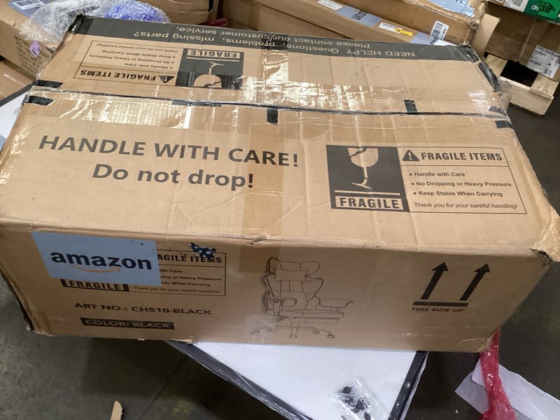 Condition photo showing As Is for GTRACING Big and Tall Gaming Chair 400lbs Heavy Duty Office Chair with Foot Rest & Ergonomic Pocket Spring Lumbar Support, High Back 3D Saddle Shaped Cushion for Back Pain Relief, Matte-Black