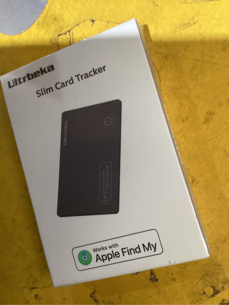 Condition photo showing As Is for ultrbeka ultra-thin wallet tracker card, rechargeable 0.094in ip68 waterproof bluetooth tracker for wallets, passport, work with apple find my, card locator [apple mfi certified] ios only 1-pack