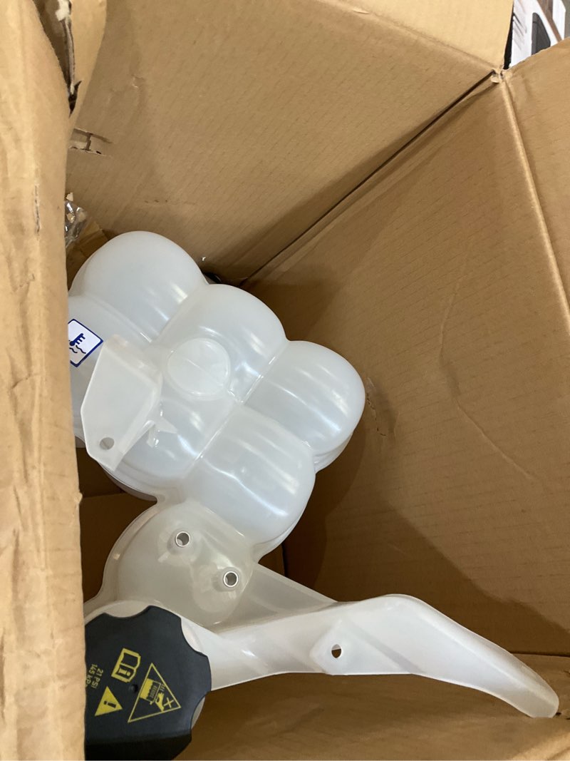 Condition photo showing As Is for 603-839 coolant reservoir tank with sensor & cap compatible with 2013-2018 ram 2500 3500 4500 5500 l6 6.7l engine replaces# 68166475ac 68096261aa 68166475ab