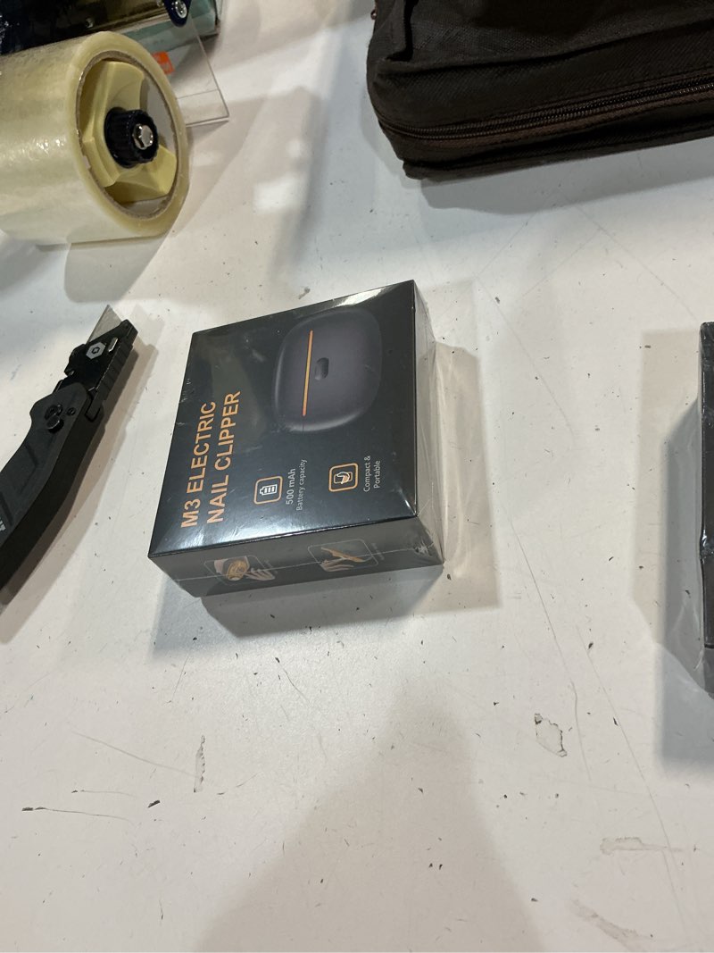 Condition photo showing New/Like New for upgraded 5-in-1 electric nail clipper: led light & dust collector, usb rechargeable, 2-speed grinder - safe for kids, seniors, arthritis, toenails & fingernails(white)