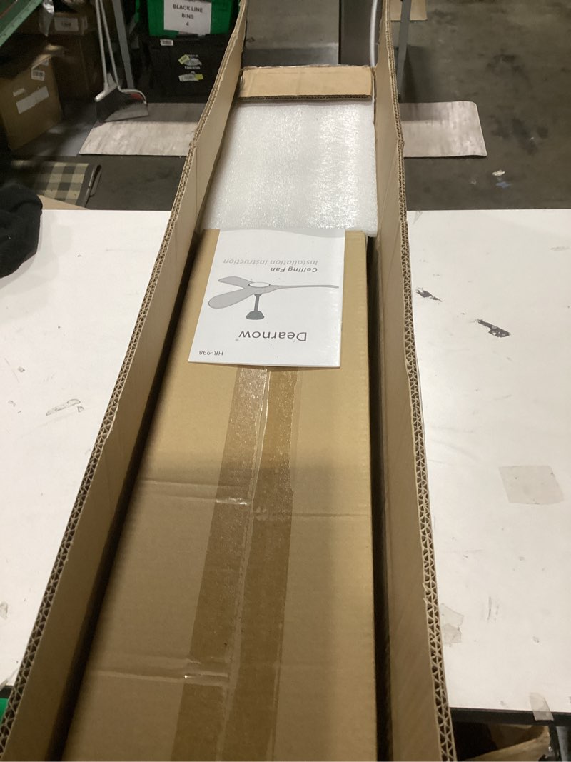 Condition photo showing New/Like New for 52” Ceiling Fans with Remote/Light/APP,Dimmer and Color, Wooden Ceiling Fan with 3 Wooden Blades for Patio, Living Room, Gazebo, etc. (Black + Walnut) Black + Coffee 52-inch