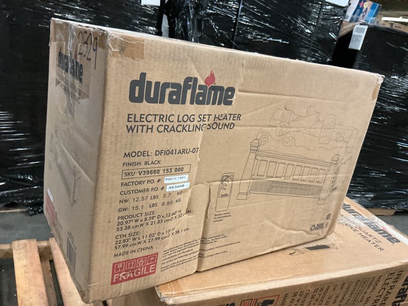 Condition photo showing As Is for duraflame infrared pine log insert heater