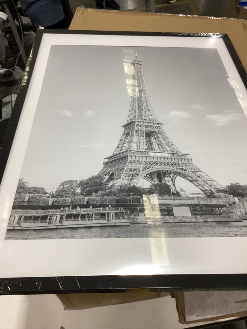 Condition photo showing As Is for upsimples 18x24 picture frame, display pictures 16x20 with mat or 18 x 24 without, wall hanging poster frames, black, 1 pack black 18x24