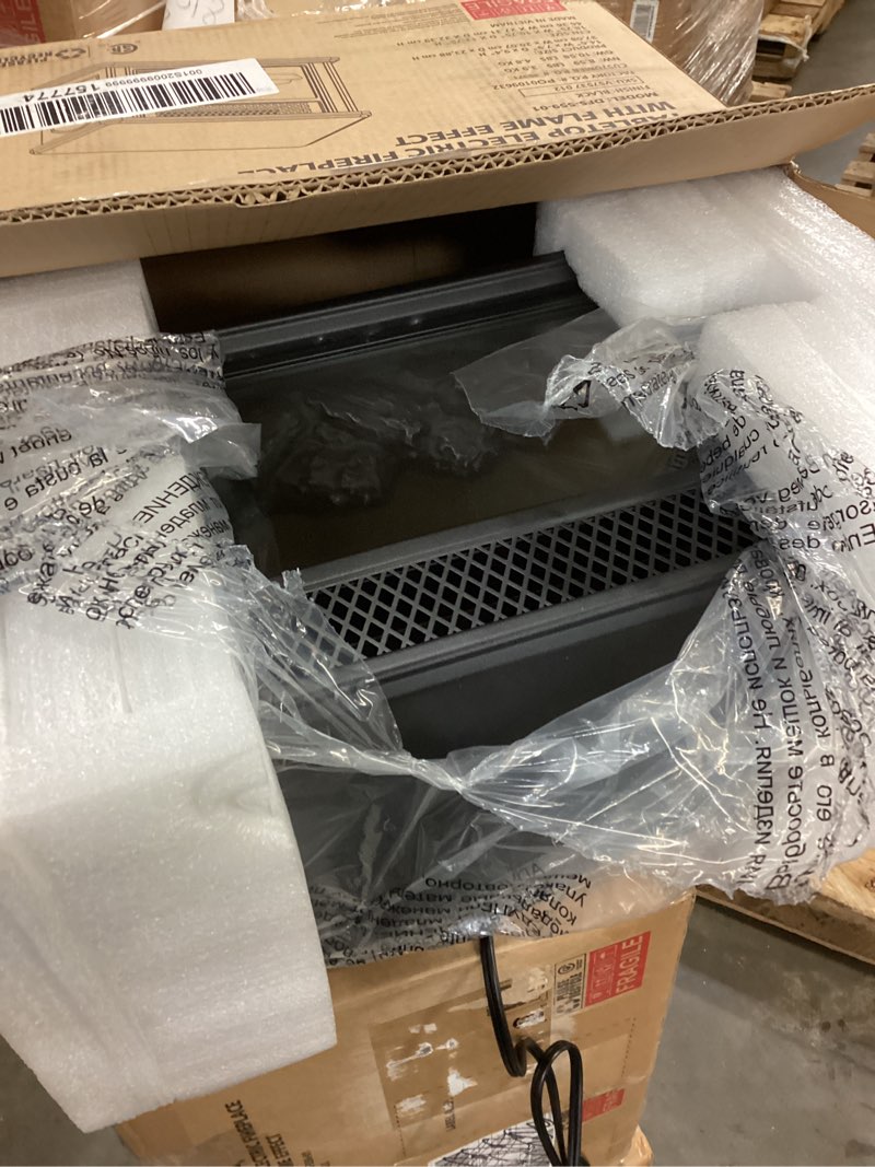 Condition photo showing As Is for BLACK Duraflame Tabletop Electric Fireplace w/ Flame Effect