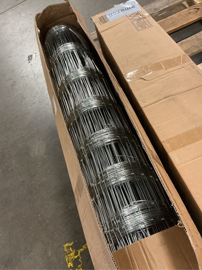 Condition photo showing New/Like New for Cattle Fence 4ft x 328ft - Heavy Duty Galvanized Wire Fence & Chain Link Fence for Hog, Goat, Sheep & Deer; Ideal As Goat Fencing, Deer Fence, Yard Protection & Livestock Cattle Panel