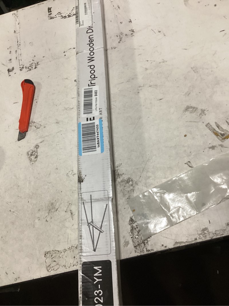 Condition photo showing Good Condition for meeden wood easel stand for display: wooden display tripod stand for posters pictures paintings - wedding decor holder for welcome sign natural color