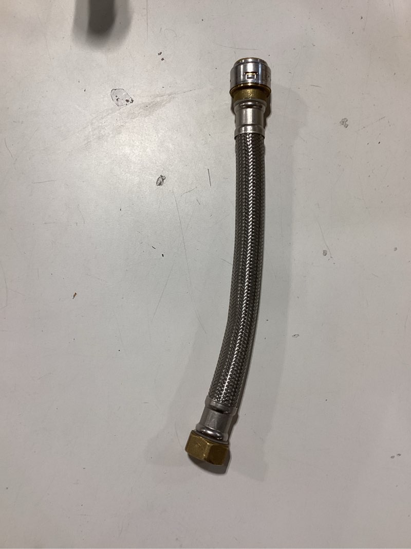 Condition photo showing As Is for apollo 24-in 3/4-in -in fip inlet x 3/4-in -in fip outlet stainless steel water heater connector