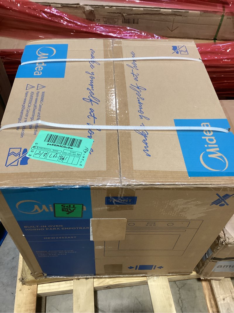 Condition photo showing New/Like New for midea 24" mechanical single wall oven, 2.5 cu. ft.-capacity, built-in oven with 8-in-1 cooking modes, stainless steel 2.5 cu.ft wall oven