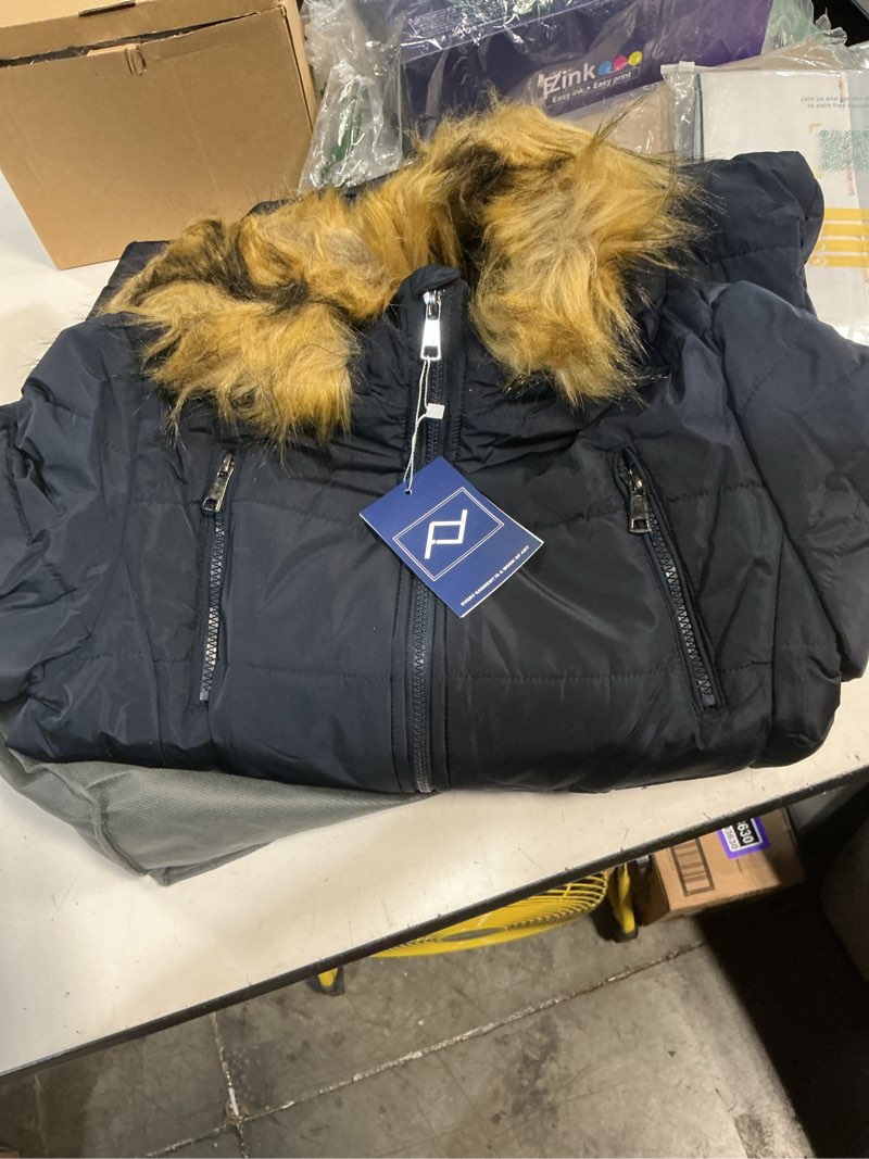 Condition photo showing New/Like New for farvalue womens water resistant winter coat thicken puffer jacket warm quilted parka padded windbreaker with removable hood medium blue