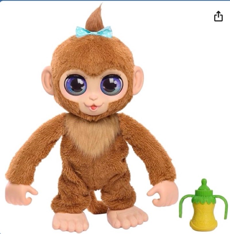furreal peanut the playful monkey interactive toy, 15-inch realistic plush, kids toys for ages 4 up by just play