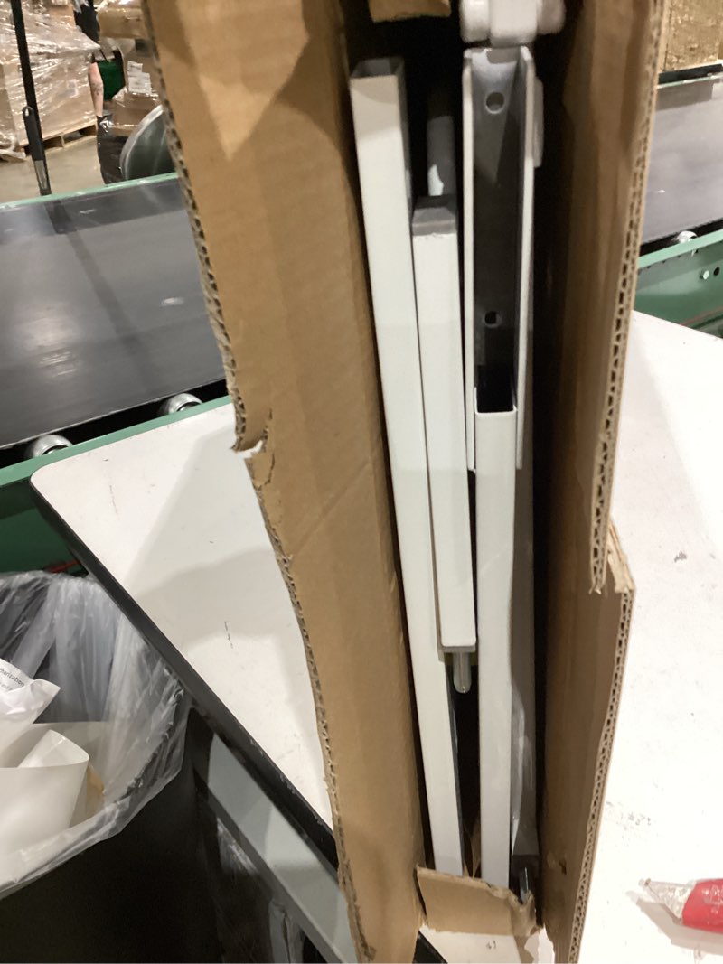 Condition photo showing As Is for regalo safety 29-38.5" baby gate for doorways & bottom of stairs, pressure mounted baby gate with door for babies, toddlers & pets, tested & safe for 30 years, american designed, american owned, white white 29-38.5"w x 30"h