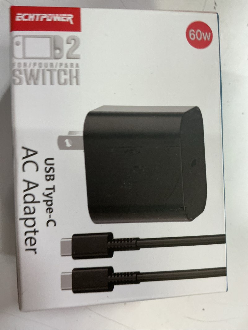 Condition photo showing New/Like New for echtpower switch 2 pd charger 60w-compatible with switch 2/1/oled/lite and steam deck, supports 4k tv dock mode, fast 2.5h charging, play while charging, multiple safety protections