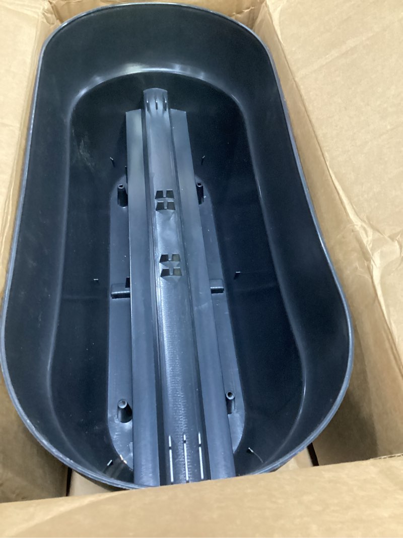Condition photo showing Good Condition for bloomers railing planter with drainage holes – 24" weatherproof resin planter – charcoal charcoal 24.3 × 10.5 × 9.5 inches