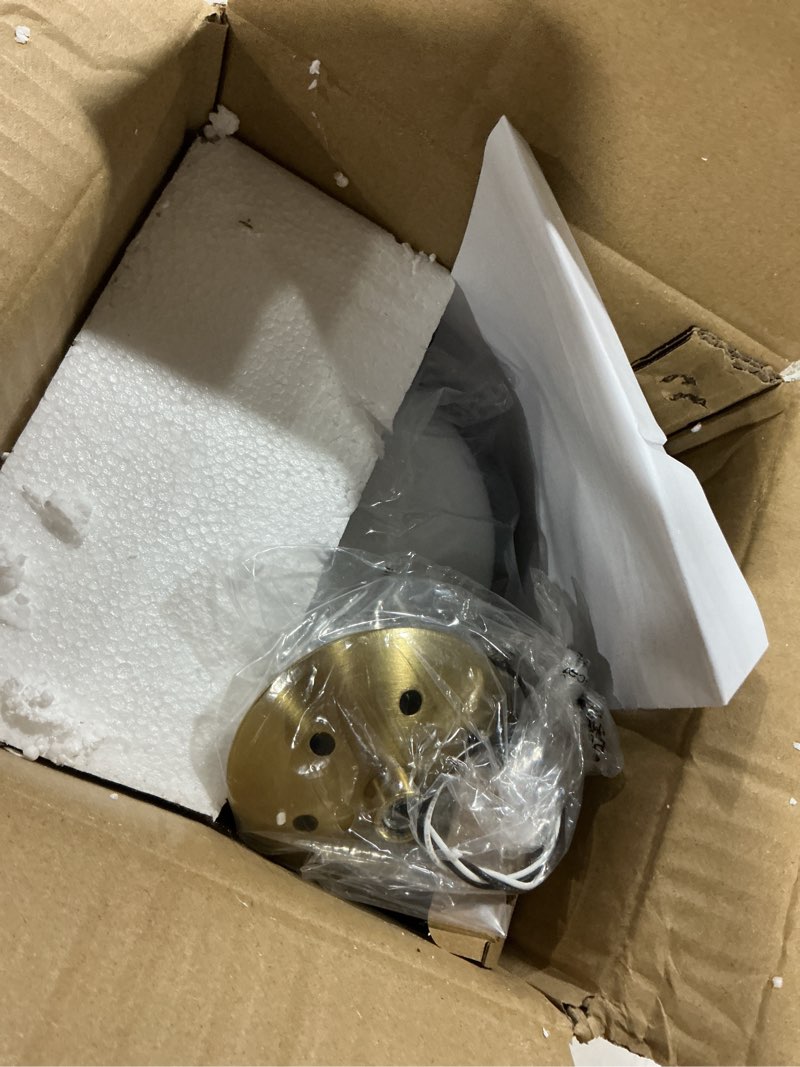 Condition photo showing Good Condition for mid century modern globe semi flush mount ceiling light fixture frosted glass with gold brass finish,1-light sphere glass pendant lights for aisle porch stairway closet kitchen laundry room(bulb incl) frosted and gold 6 inch