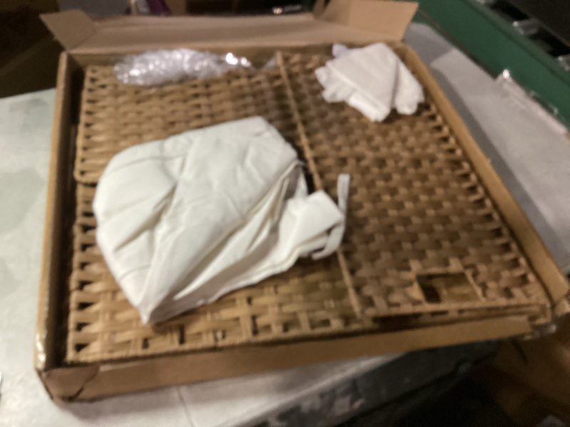 Condition photo showing Good Condition for SONGMICS Laundry Hamper with Lid, 37 Gallons (140 L), Rolling Laundry Basket with Wheels, 3-Section Synthetic Rattan, Removable Liner, Bedroom, 26 x 13 x 26 Inches, Natural ULCB363N01 140 L Natural