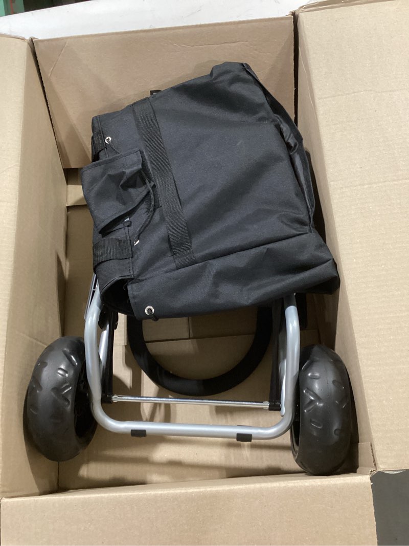 Condition photo showing Good Condition for dbest products Trolley Dolly Black Foldable Shopping cart for Groceries with Wheels and Removable Bag and Rolling Personal Handtruck Standard Cart Black