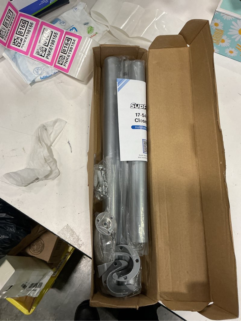 Condition photo showing New/Like New for supforce closet rod, closet rods for hanging clothes, 17-54in, silver
