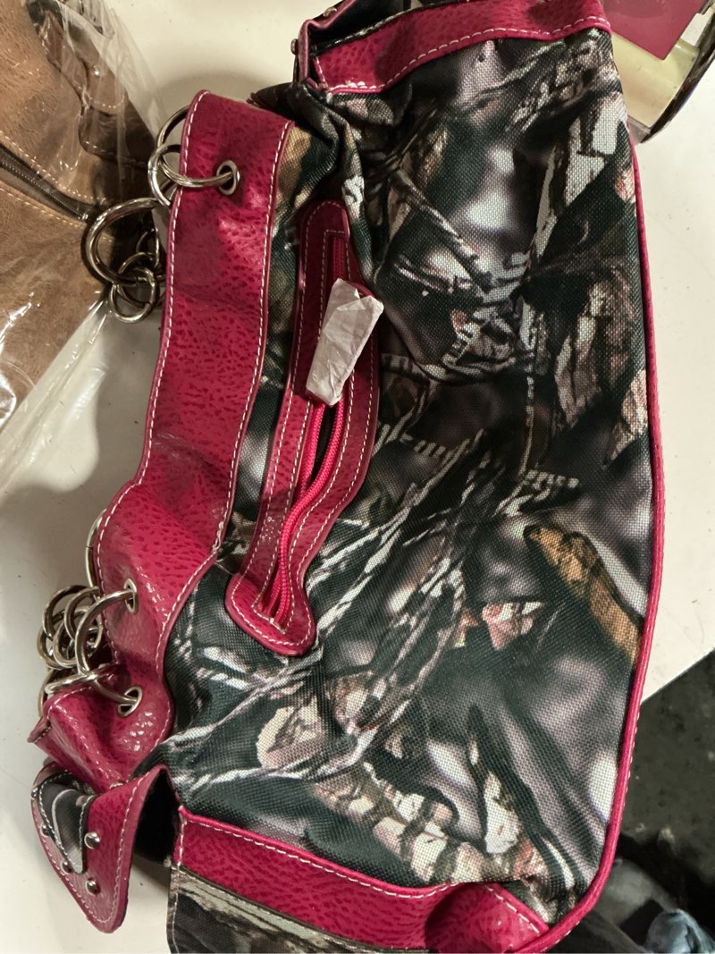 Condition photo showing Good Condition for women's belt buckle purse camou handbag purse in 5 colors pink
