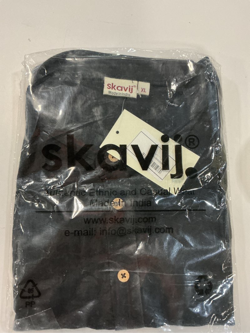 Condition photo showing New/Like New for skavij men's cotton kurta long sleeve casual henley shirt. size xl