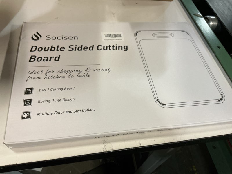 Condition photo showing New/Like New for Stainless Steel Cutting Board, Non Toxic Cutting Board for Kitchen Double Sided Food Grade, Chopping Board for Meat/Vegetables, Kitchen Gifts Easy to Clean 2025 New Upgrade Large Size (16"L x 11"W) Medium(15.7"L x 10.6"W) Dark Gray