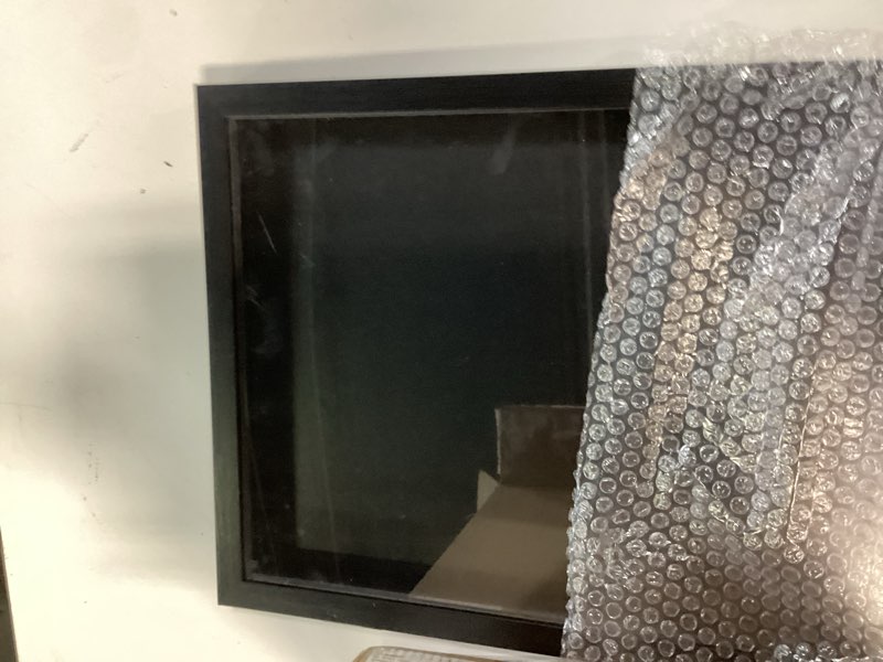 Condition photo showing Good Condition for 2pack t shirt display frame, 18" x 14" black imitation wood shadow box | uv-protective acrylic, 1" depth for jerseys shadow box, magnetic snap closure, wood-grain rinish, wall and table mountable 2 18'' x 14''