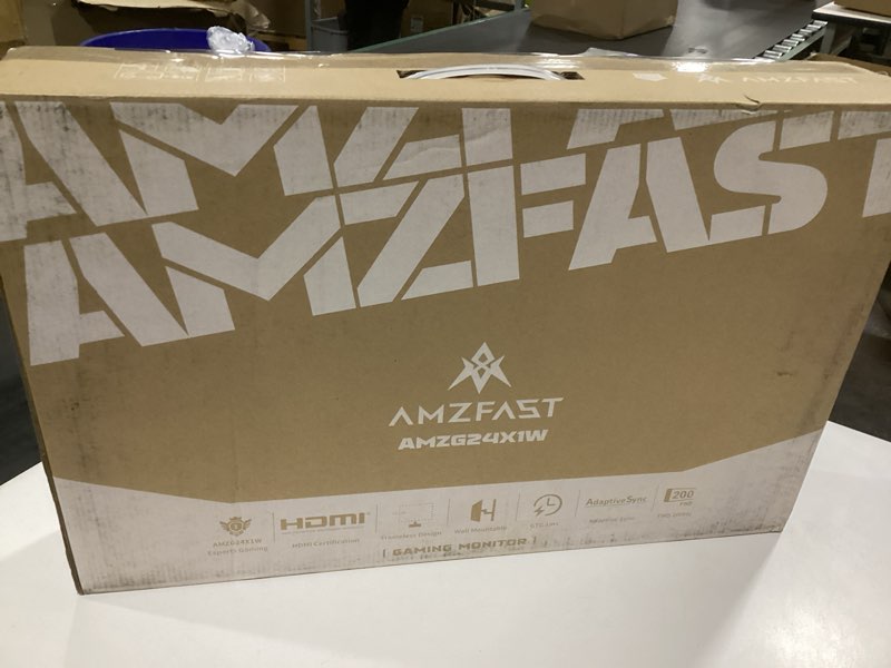 Condition photo showing As Is for Amzfast 24 Inch Gaming Monitor 200Hz FHD 1080p Fast IPS Computer Monitor, 110% sRGB 1ms HDR Support Adaptive Sync, Eye Care VESA Mount HDMI 2.0 | Display Port 1.4 White Monitor, AMZG24X1W 24 Inch White FHD/200Hz/Fast IPS