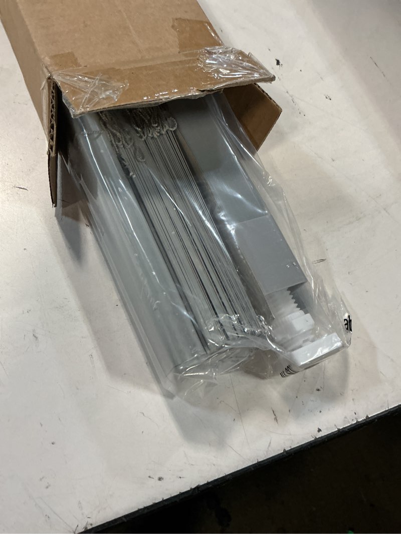 Condition photo showing Good Condition for lazblinds no tools no drill 1" vinyl mini blinds, cordless blinds for windows, light filtering horizontal window blinds & shades, 23" w x 64" h, grey cordless-grey 23" w × 64" h