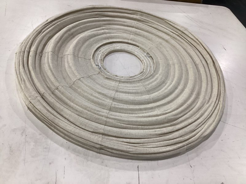 Condition photo showing Good Condition for large hanging lamp shade 20inch round linen pendant lamp shade can replace paper lanterns hanging lantern handmade minimalist decorations suitable for living room, hallway bedroom, and kitchen