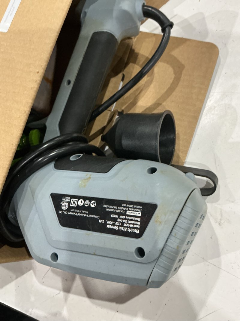 Condition photo showing As Is for workpro electric stain sprayer with 1.8mm and 2.6mm nozzle