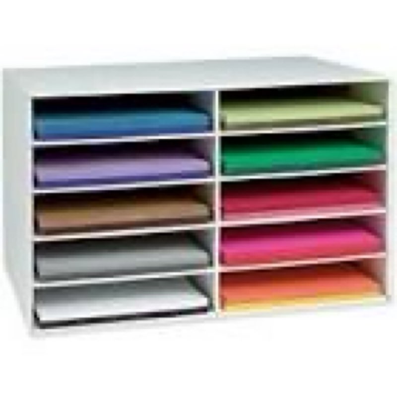 Pacon Construction Paper Storage Unit - 16-7/8"H x 26-7/8"W x 18-1/2" D, Holds 12" x 18" paper