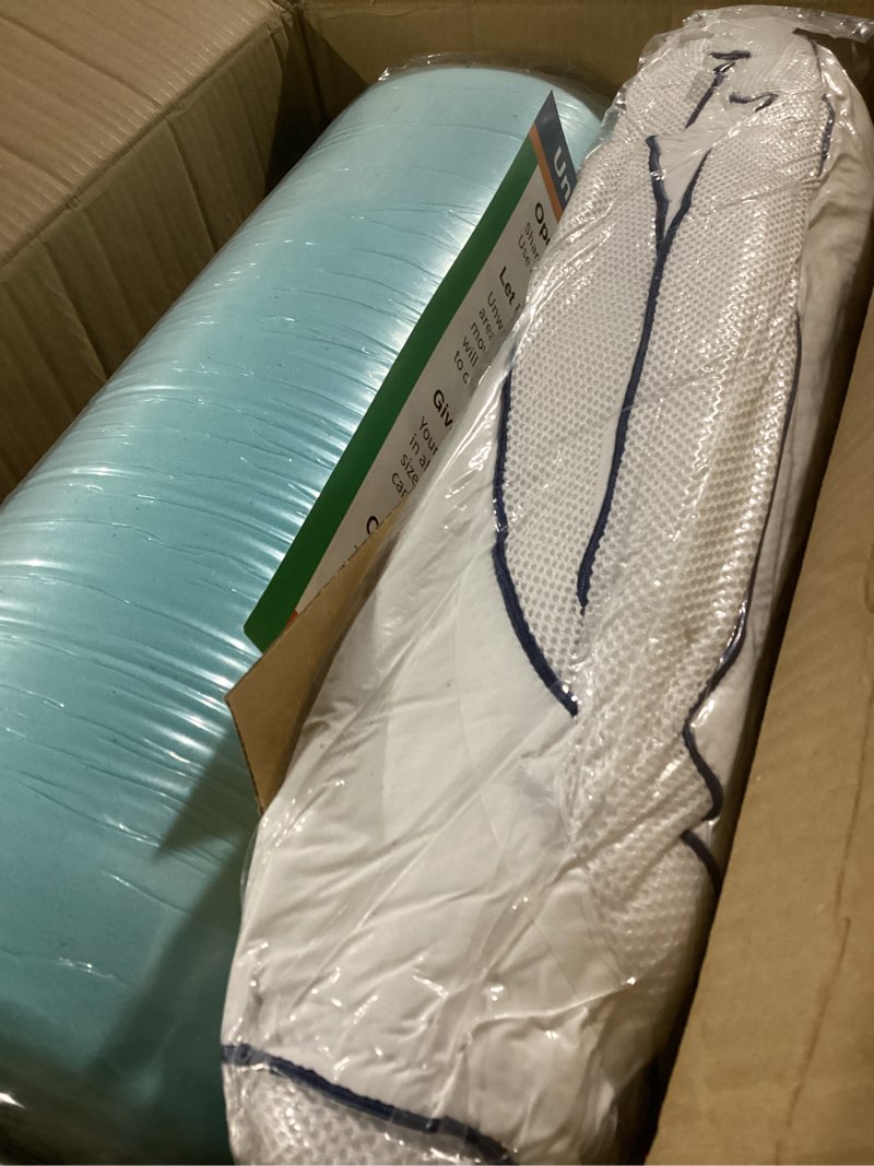 Condition photo showing New/Like New for dual layer 4 inch memory foam mattress topper twin xl, 2" cooling gel memory foam & 2" pillow top, college dorm room mattress pad cover for back pain relief, certipur-us certified, white