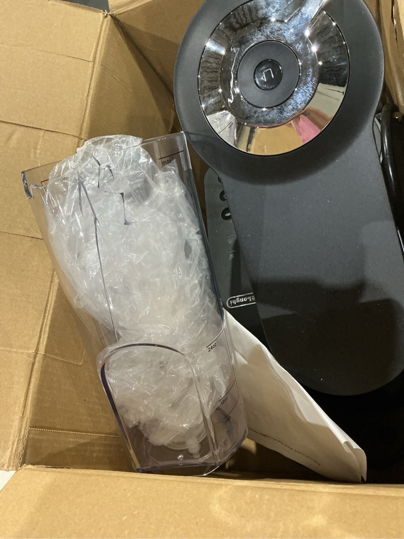 Condition photo showing As Is for nespresso vertuo lattissima coffee and espresso maker by de'longhi, matte black & glossy