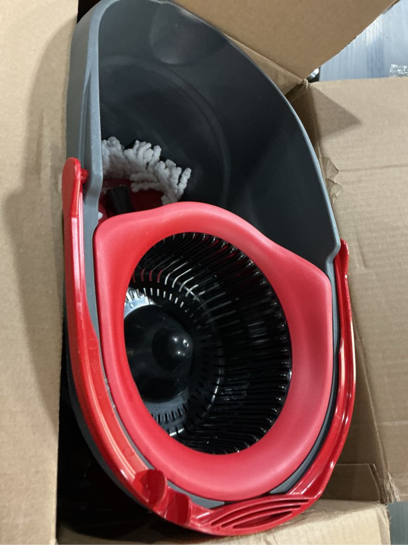Condition photo showing Good Condition for O-Cedar EasyWring Microfiber Spin Mop, Bucket Floor Cleaning System, Red, Gray, Standard Easywring Spin Mop & Bucket