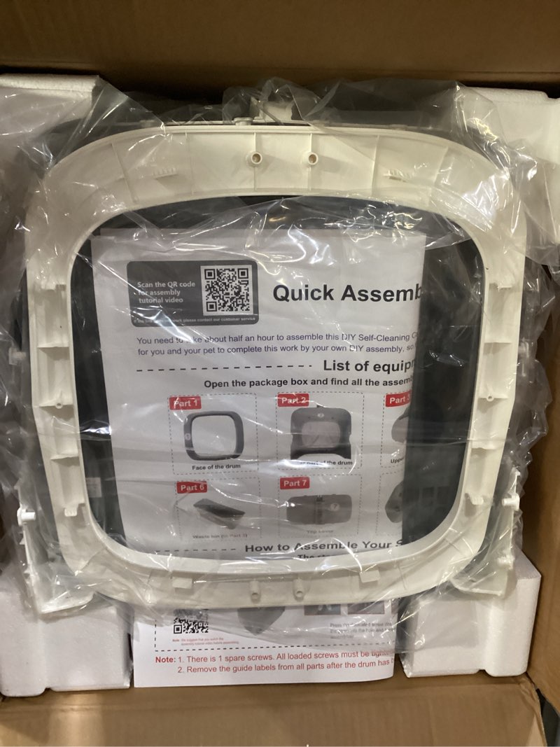 Condition photo showing As Is for Automatic Cat Litter Box Self Cleaning - APP Control and Weight Monitoring - Ultra-Quiet, Suitable for Medium Cats and Kittens, Safe Anti-Pinch Litter Box (Assembly Required) - White