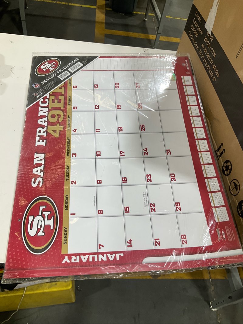 Condition photo showing New/Like New for nfl san francisco 49ers 22" x 17" 2024 desk calendar