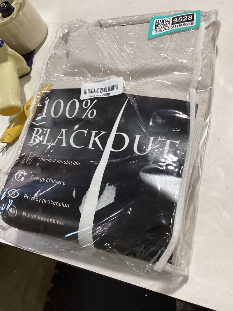 Condition photo showing Good Condition for cream blackout cat proof curtains for bedroom, thermal insulated curtains for summer heat, back tab pleated faux linen black out drapes 84 inches long 2 panels set for living room, natural ivory natural 52"w x 84"l (pack of 2)