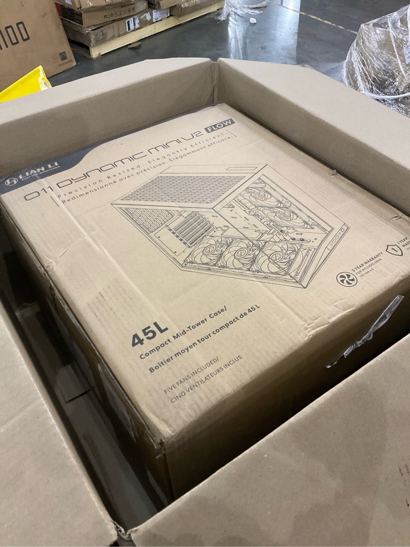 Condition photo showing New/Like New for LIAN LI O11D MINI V2 Flow | Compact ATX Mid-Tower Airflow Computer Case | Panoramic View | High-Performance Airflow | Includes 5 x 120mm Reverse Blade Fans | Cable Management | Black (O11DMIV2FX) Black 5 Non RGB Fans