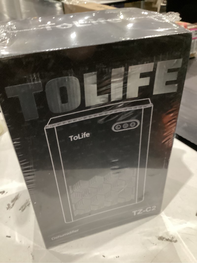 Condition photo showing New/Like New for tolife dehumidifier for home, 1000 sq.ft dehumidifiers for basement bedroom bathroom with 95 oz water tank, auto shut off 7 colors led light, black